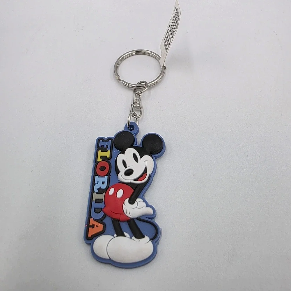 Disney Mickey Mouse Florida Rubber Silicone Keychain Backpack Hanger‎ Ring 2.5
